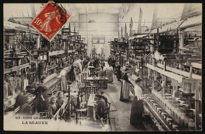 Weaving Factory Colcombet in La Seauve, Haute-Loire, c.1900 by French Photographer